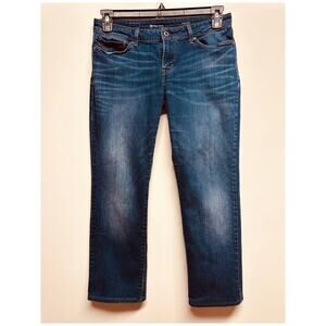 Levis Distressed Modern Rise Straight Demi Curve Blue Jean Size 29X34 READ